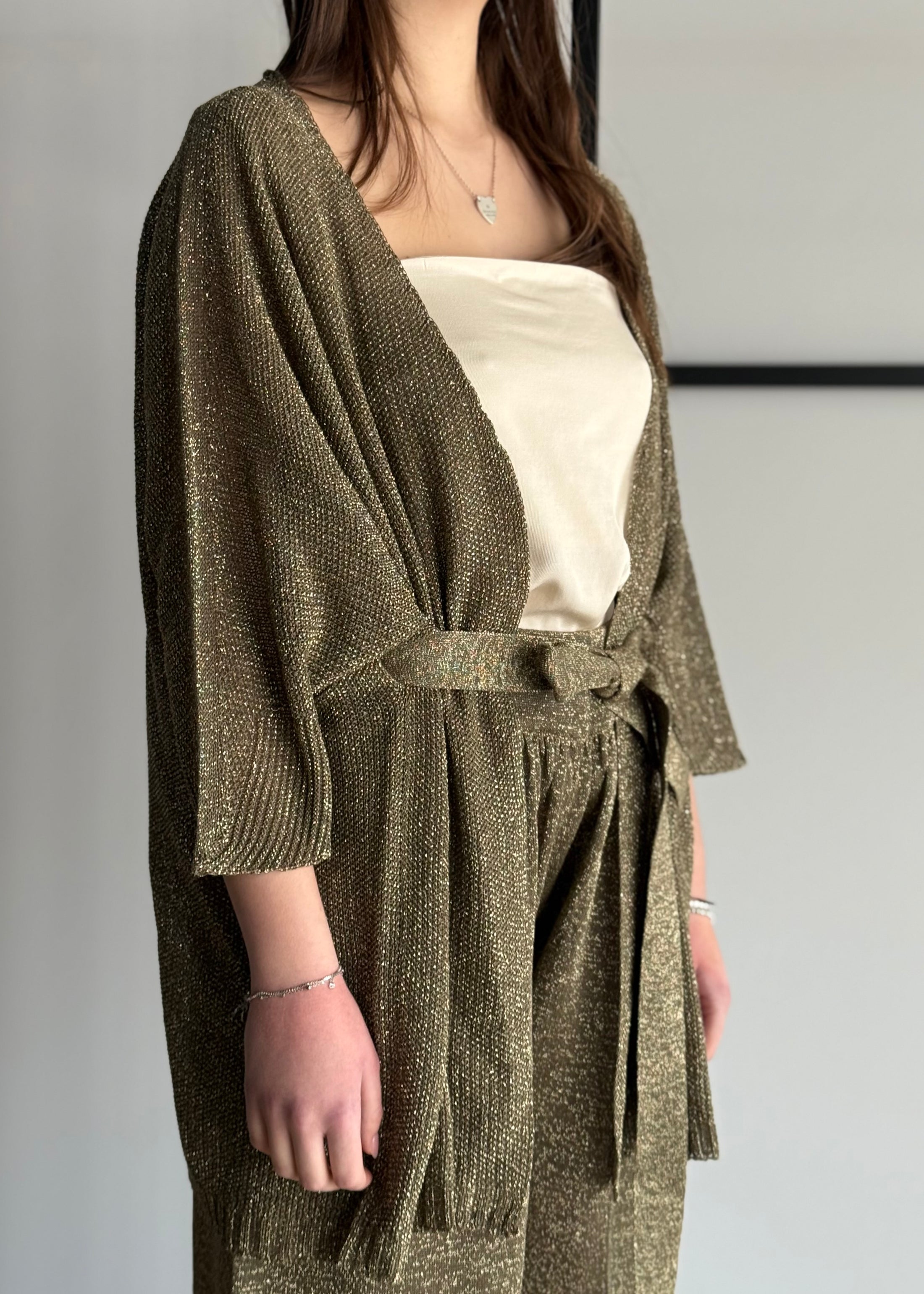 Kimono KONTATTO in lurex militare