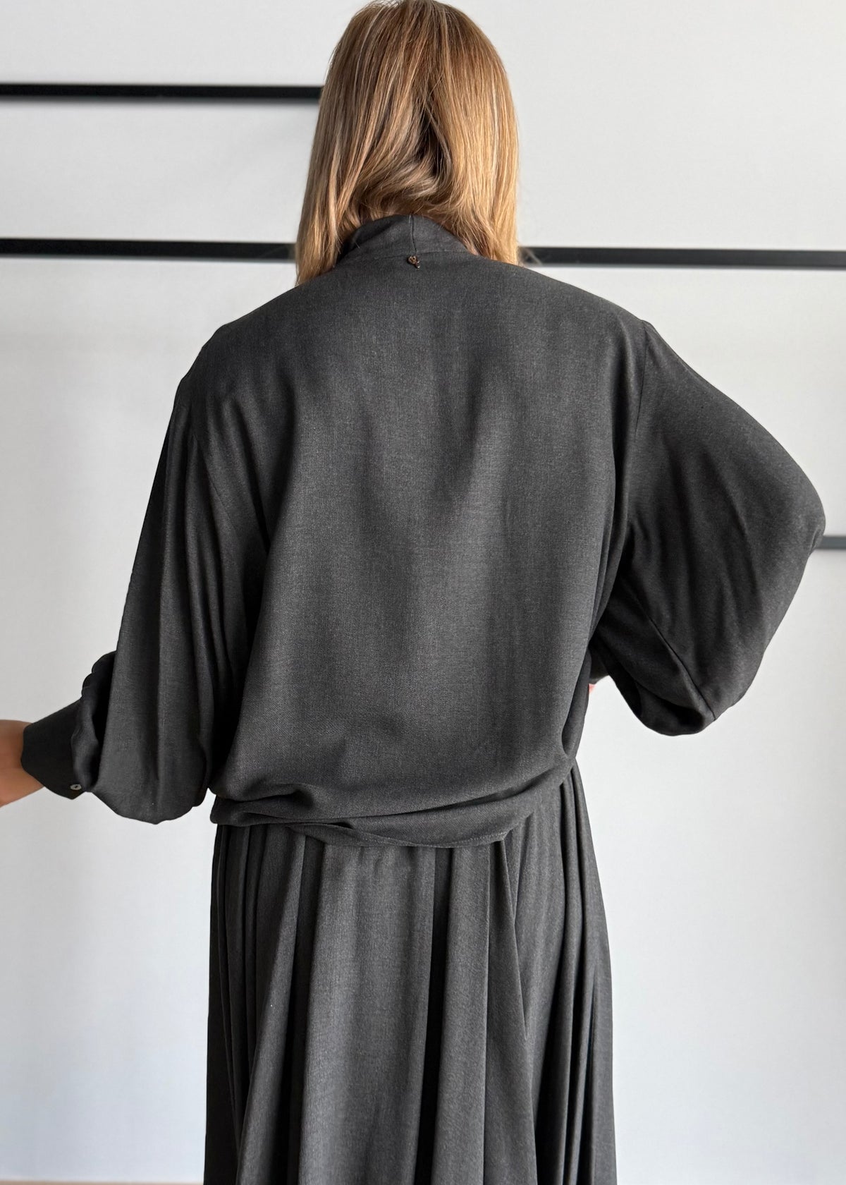 Blusa con fiocco antracite - PHILIALOFT