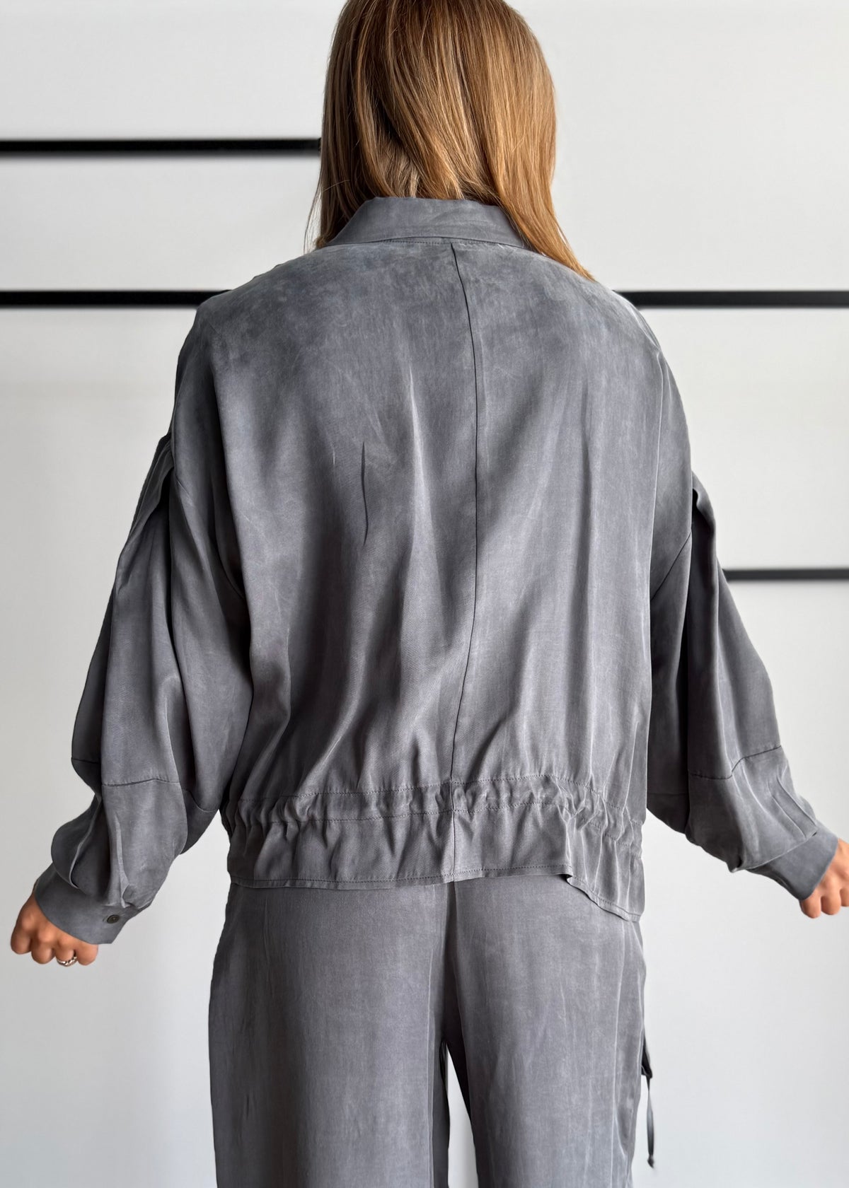 Camicia utility con coulisse Grigio - ZAHJR