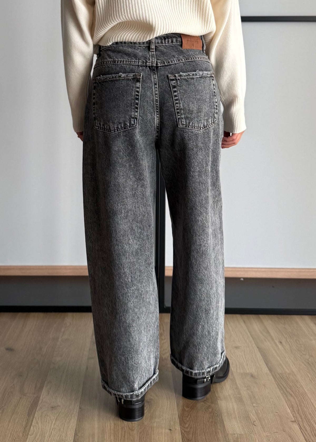 Jeans wide leg grigio washed - PHILIALOFT