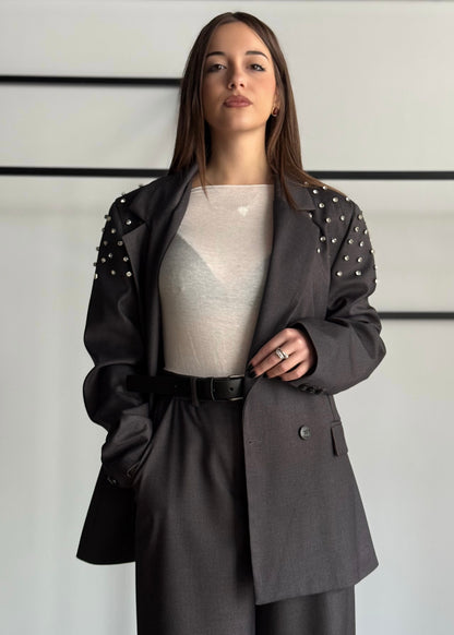 Blazer ZAHJR con spalle tempestate di strass