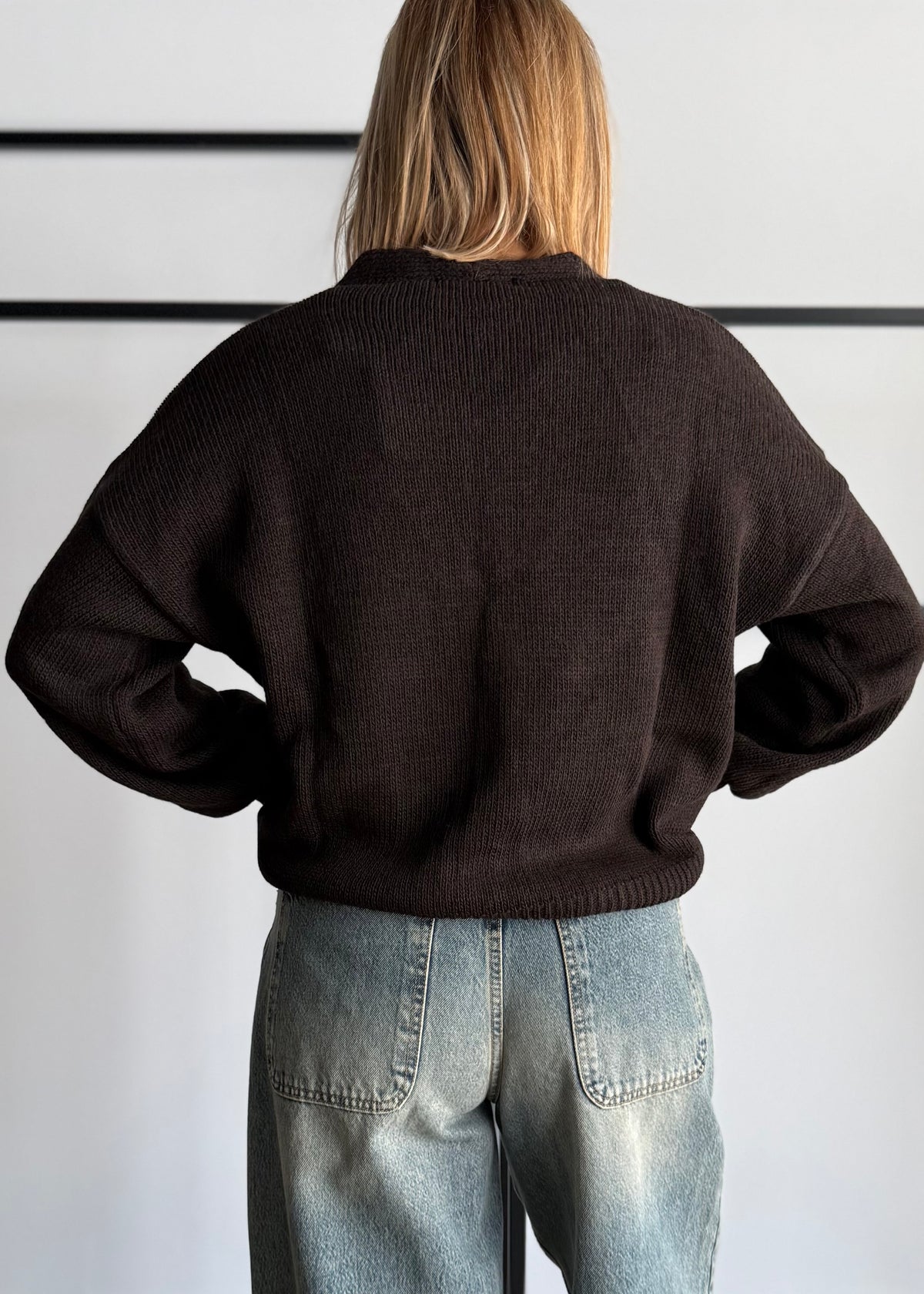 Cardigan over moro con tasche - ZAHJR