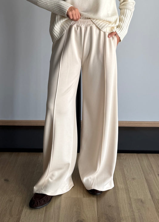 Pantalone tuta crema