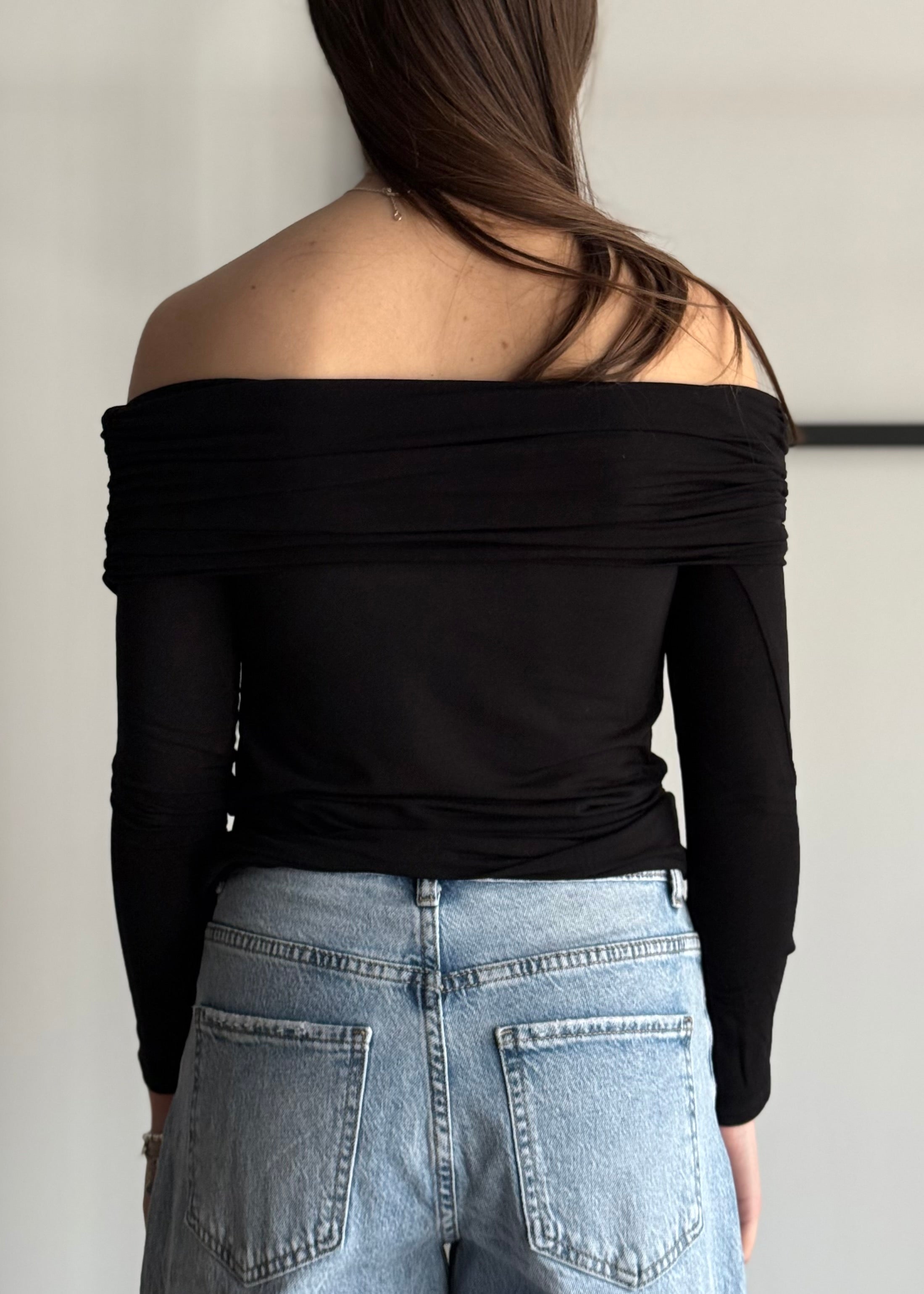 Top ZAHJR modello shiffer nero