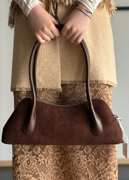 Borsa a spalla THEVICE in suede moro