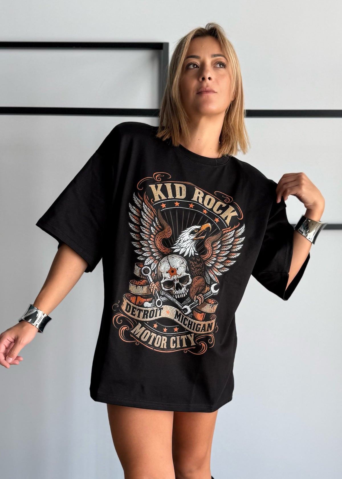 T-shirt kid rock motor city nera