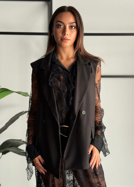 Gilet doppiopetto con revers -ZAHJR
