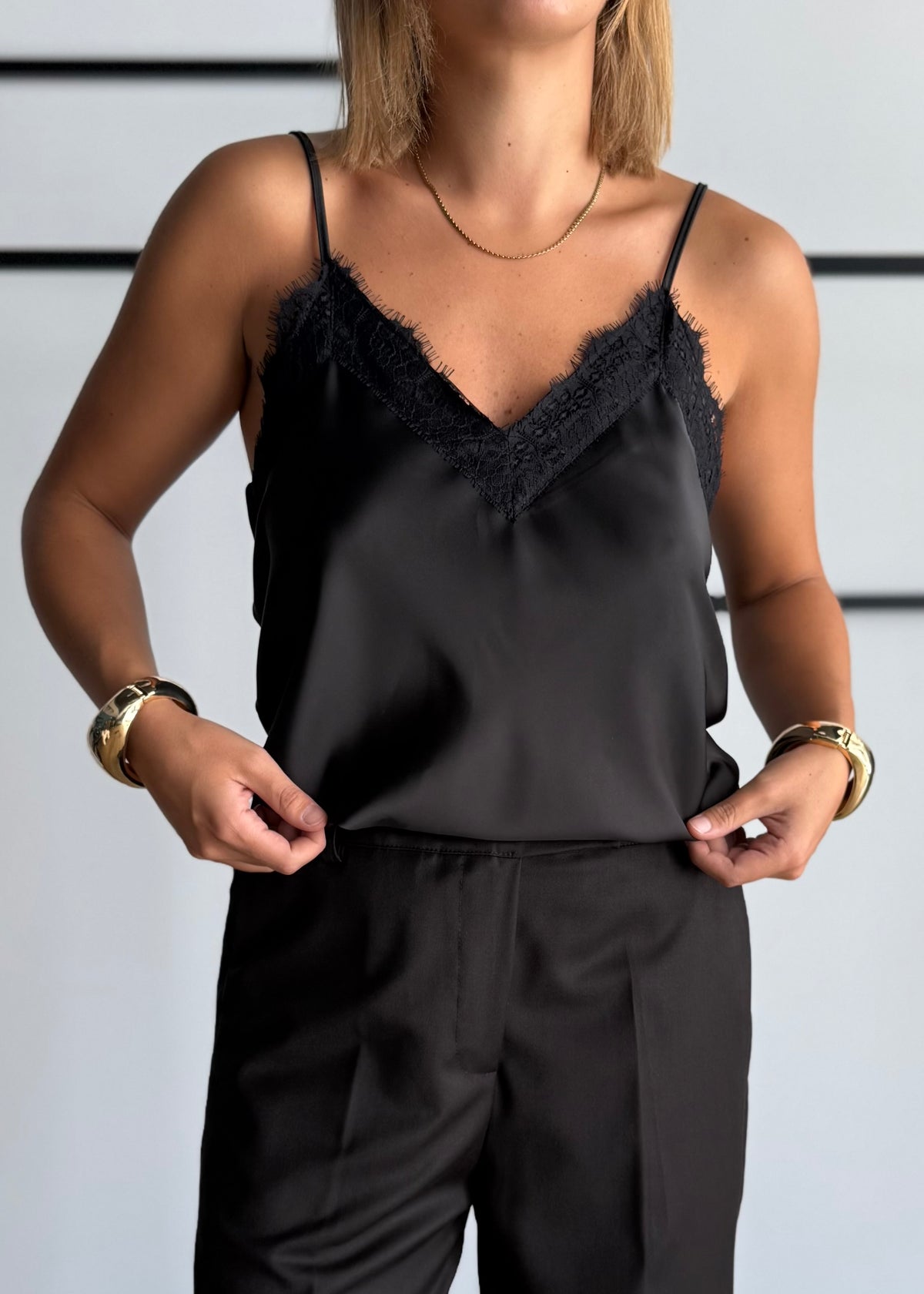 Top lingerie nero con pizzo - ZAHJR