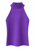 Carica l'immagine nel visualizzatore della galleria, Top in maglia viola scollo america - KONTATTO
