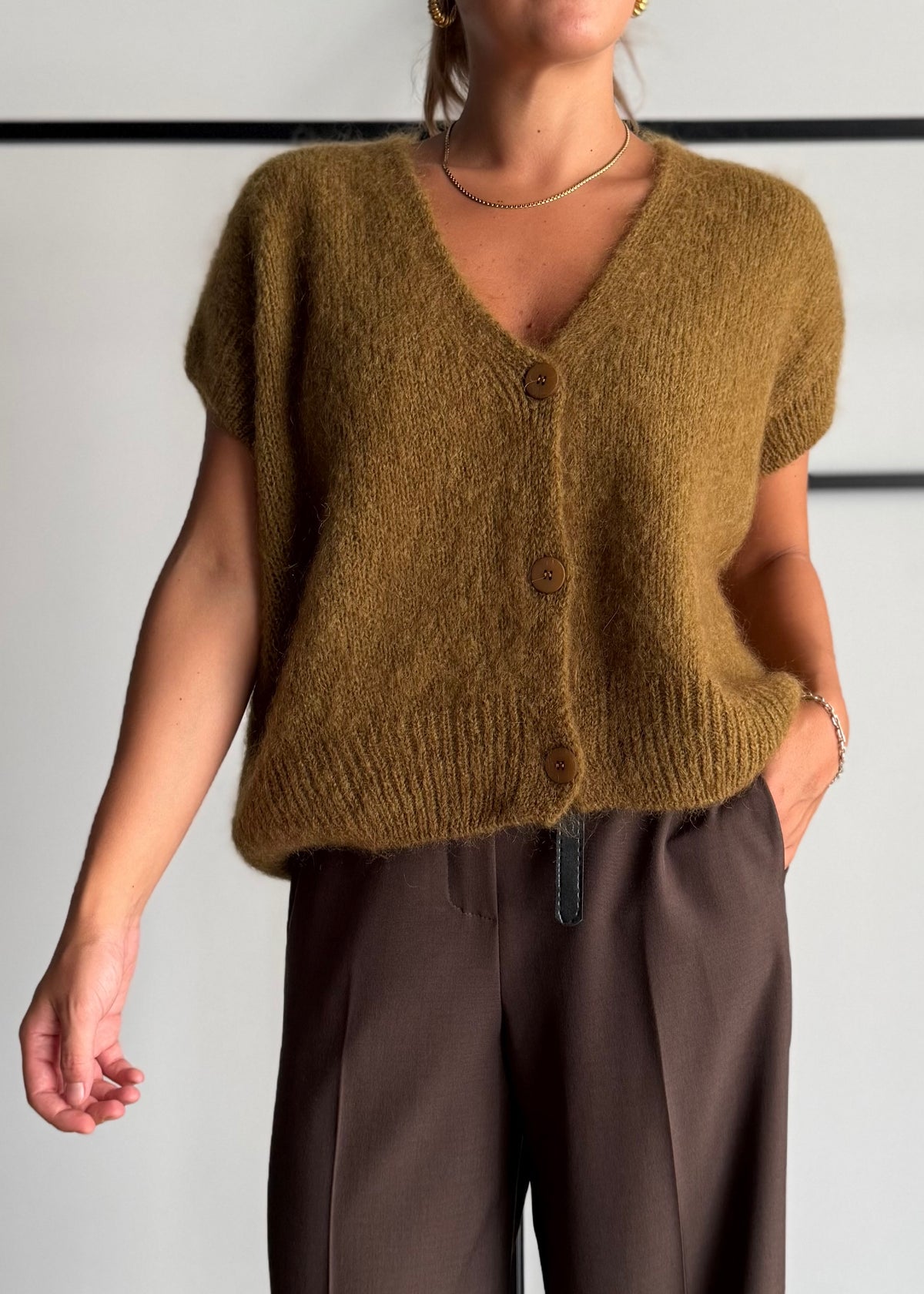 Gilet olio in maglia soft con bottoni - PHILIALOFT