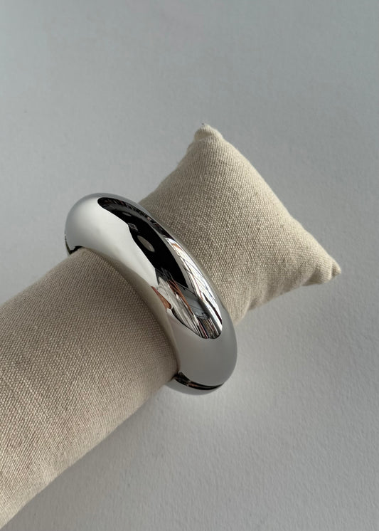 Bracciale rigido argento bombato