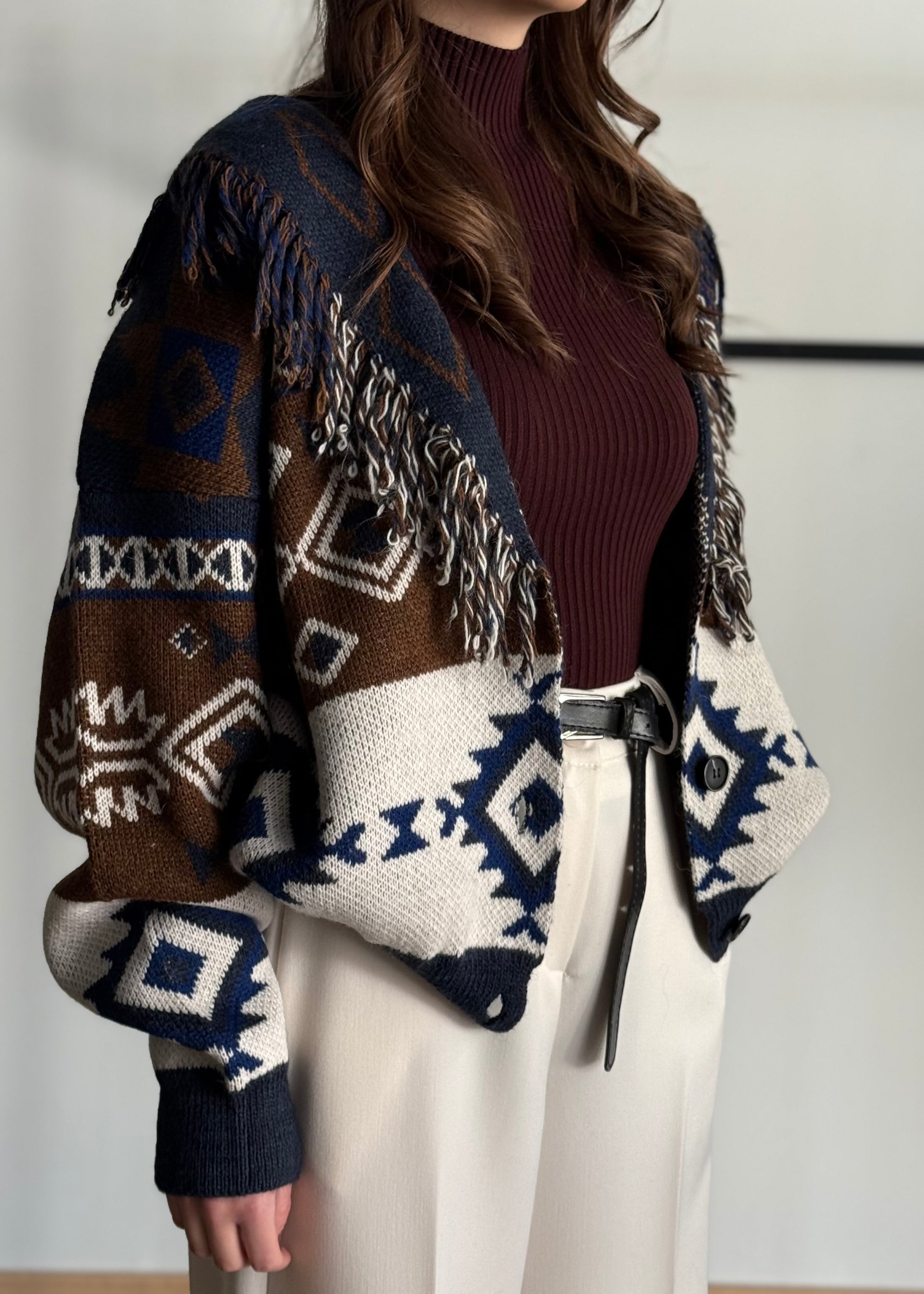 Cardigan ZAHJR con frange