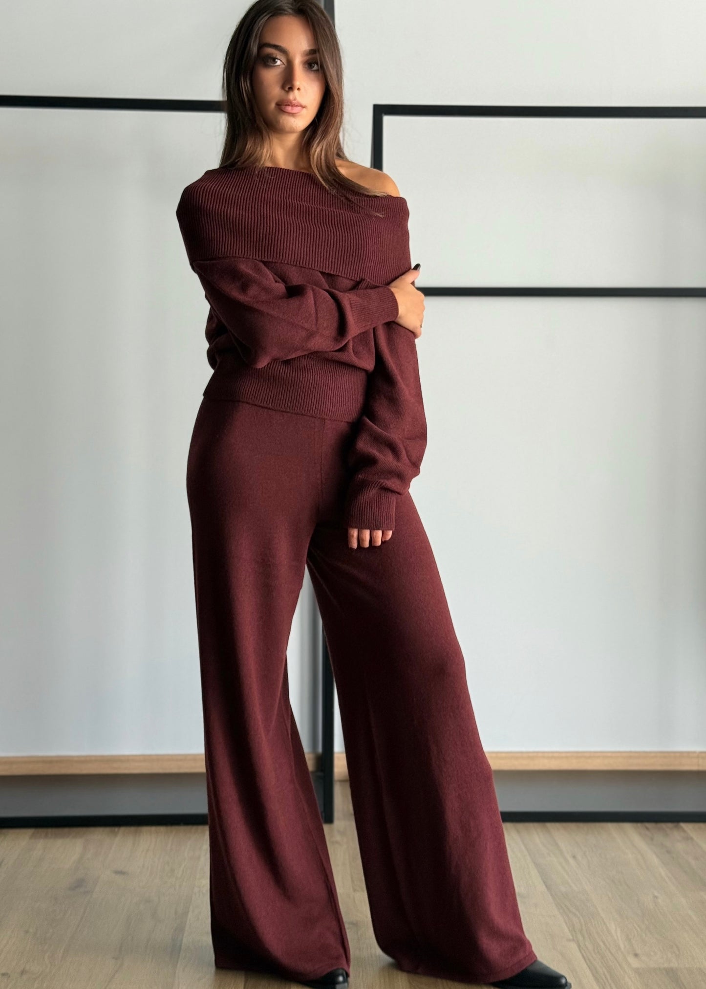 Pantaloni palazzo in misto lana -KONTATTO