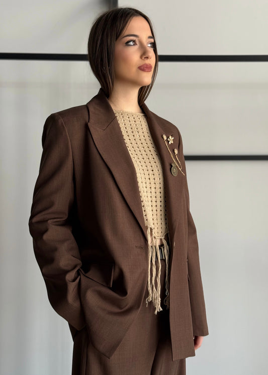 Giacca monopetto ZAHJR con spille