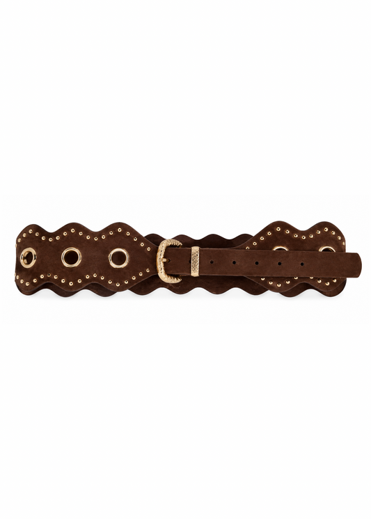 Cintura Western con Occhielli e Borchie moro