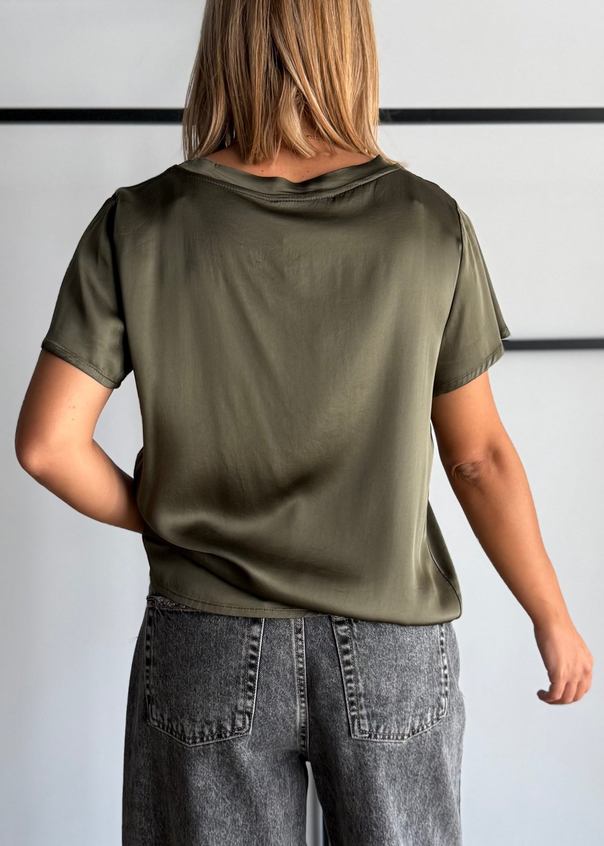 T-shirt militare in satin - ZAHJR
