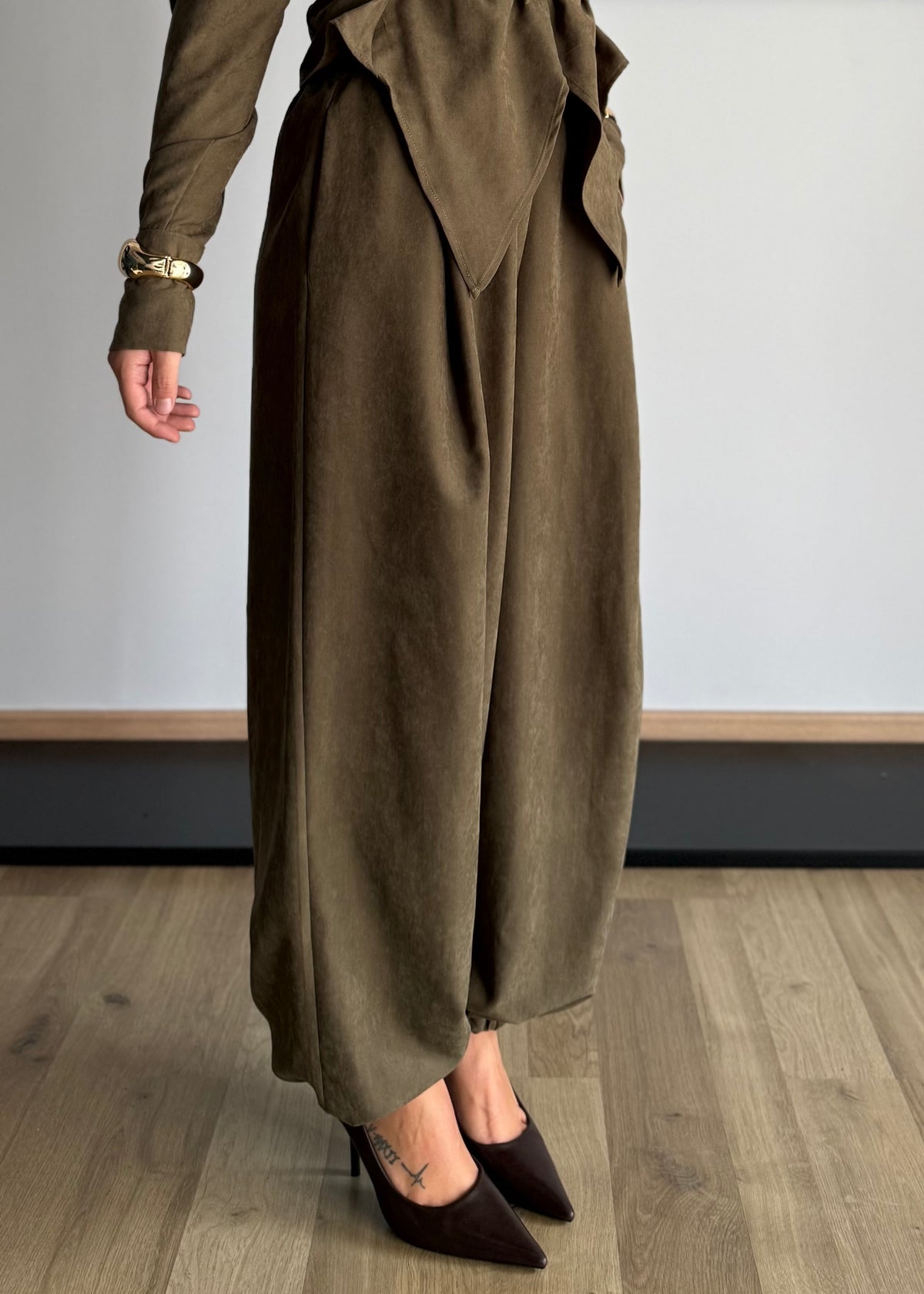 Pantalone balloon militare effetto suede - PHILIALOFT