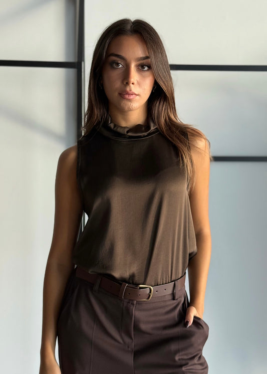 Top in viscosa con scollo lupetto -ZAHJR