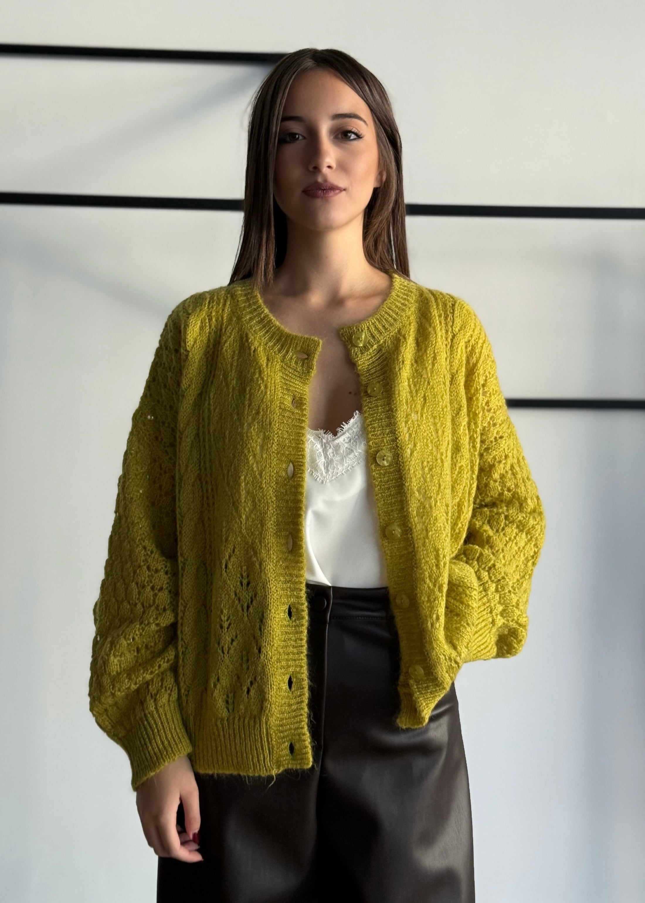 Cardigan in mohair -KONTATTO