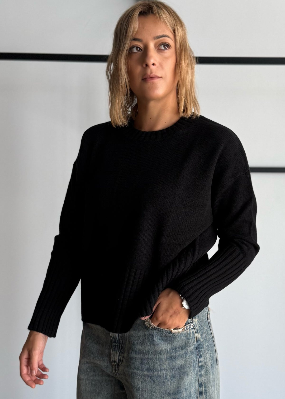 Maglia nero 100% lana - ZAHJR