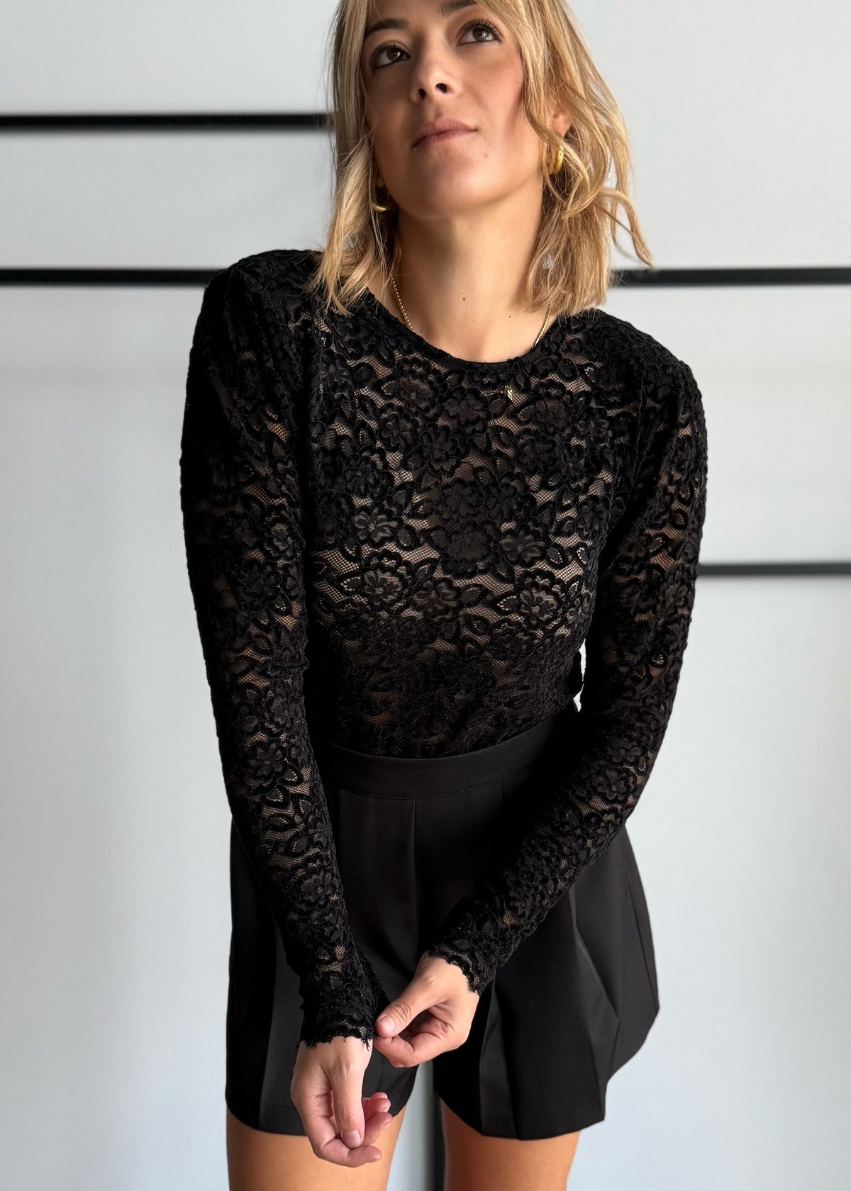 Body in pizzo floreale nero - ZAHJR