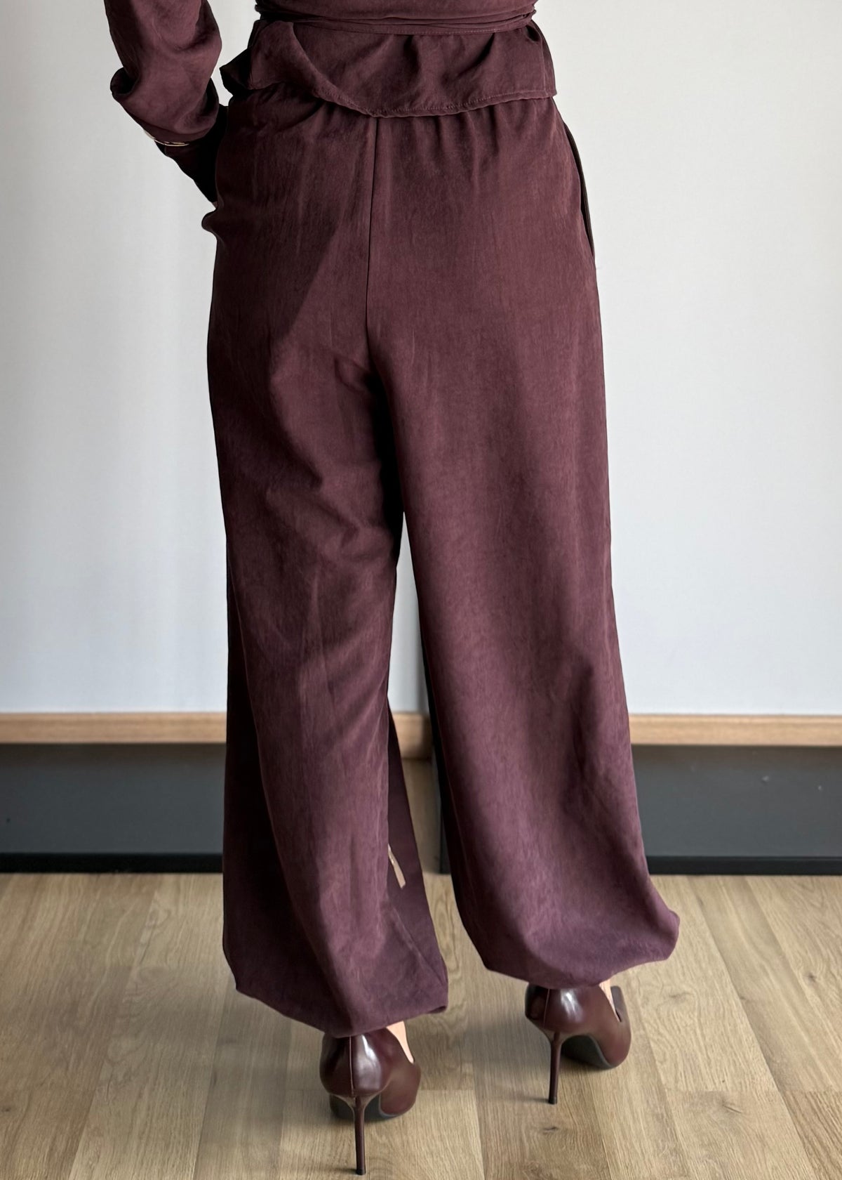 Pantalone balloon vino effetto suede - PHILIALOFT