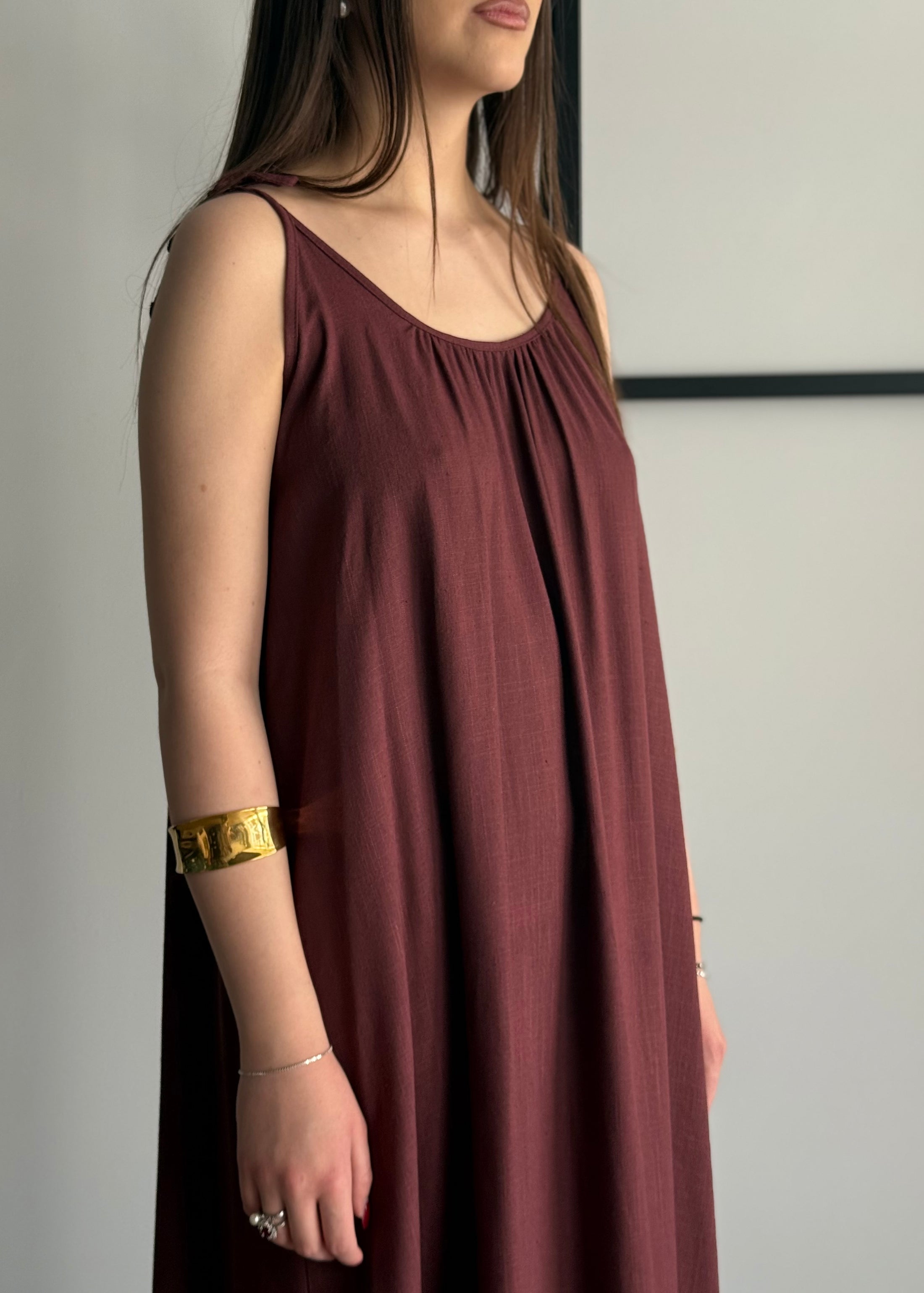 Maxi abito India con spalline annodabili