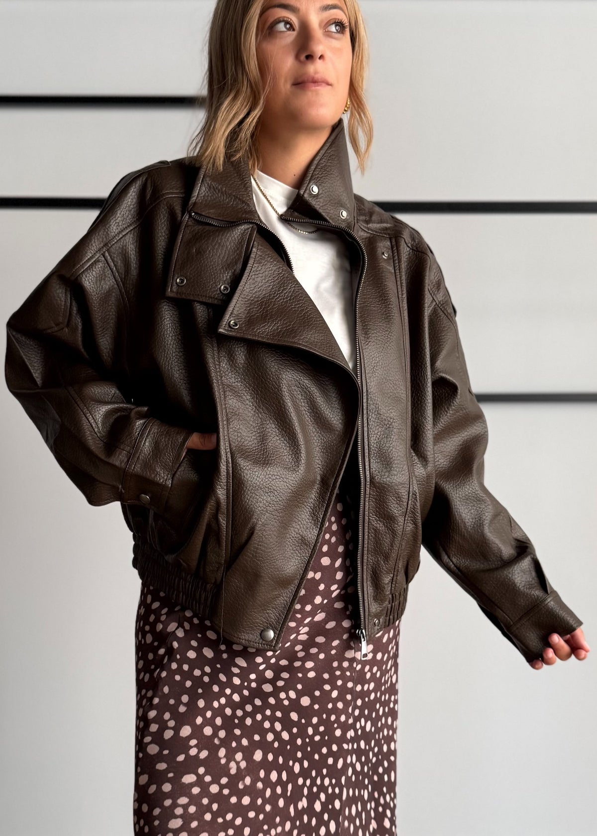 Biker Moro oversize in ecopelle