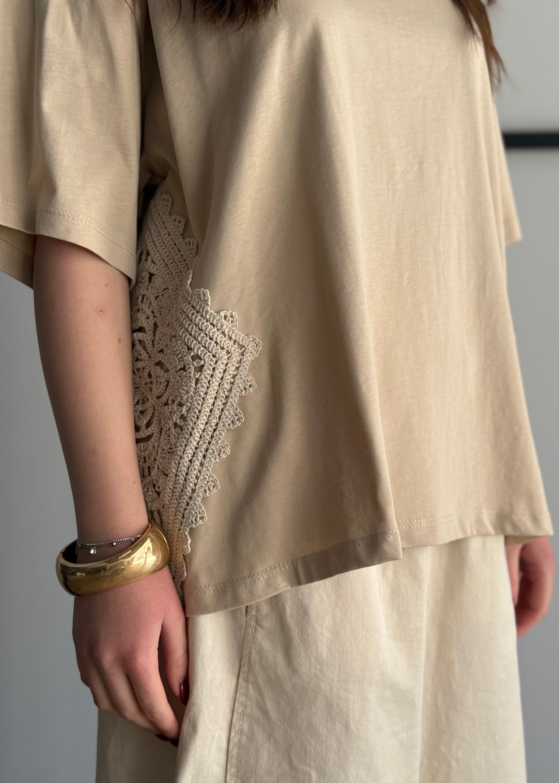 T-shirt PHILIALOFT con inserti in pizzo