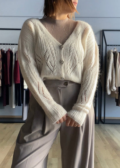 Cardigan con bottoni gioiello