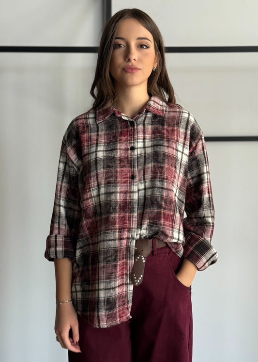 Camicia in flanella a quadri oversize