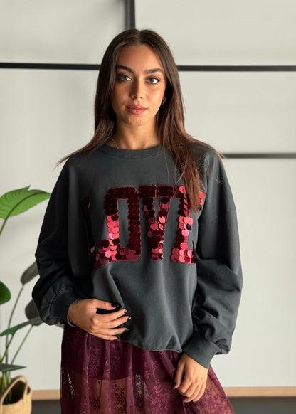 Felpa con paillettes “LOVE” - ZAHJR