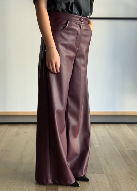 Pantalone dritto in ecopelle -ZAHJR