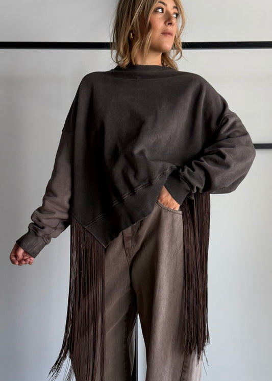 Felpa oversize con frange lunghe - PHILIALOFT
