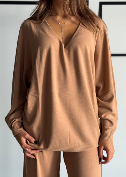 Maglia in viscosa scollo a V -KONTATTO