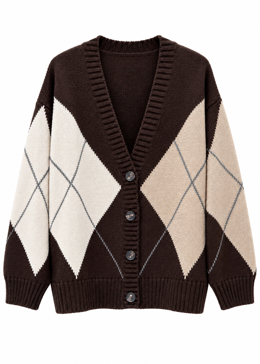 Cardigan over con fantasia a rombi - PHILIALOFT