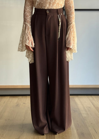 Coordinato gilet e pantalone palazzo in tessuto fluido -PHILIALOFT
