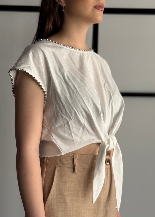 T-shirt ZAHJR con nodo frontale