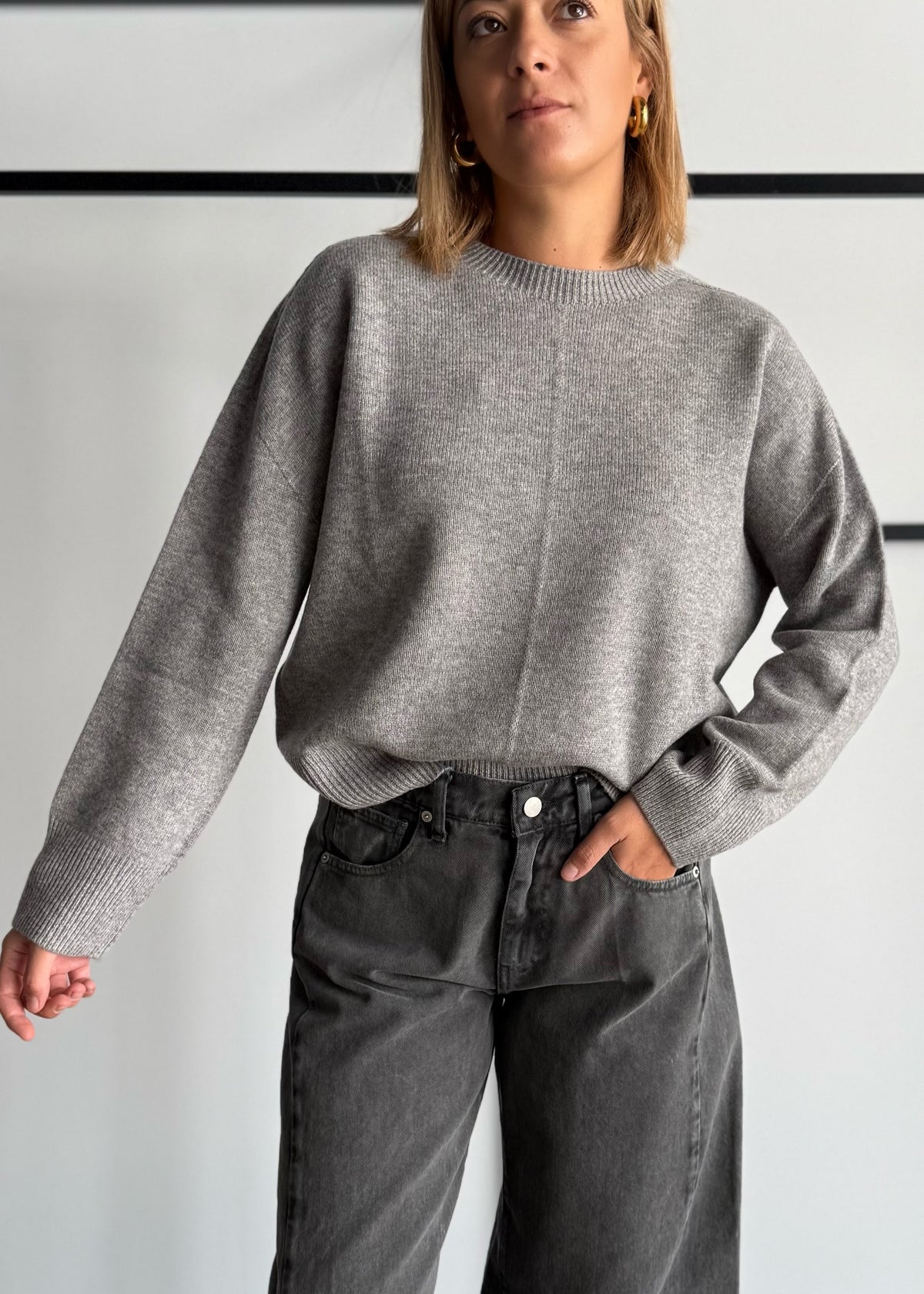 Maglia 100%lana grigio - ZAHJR