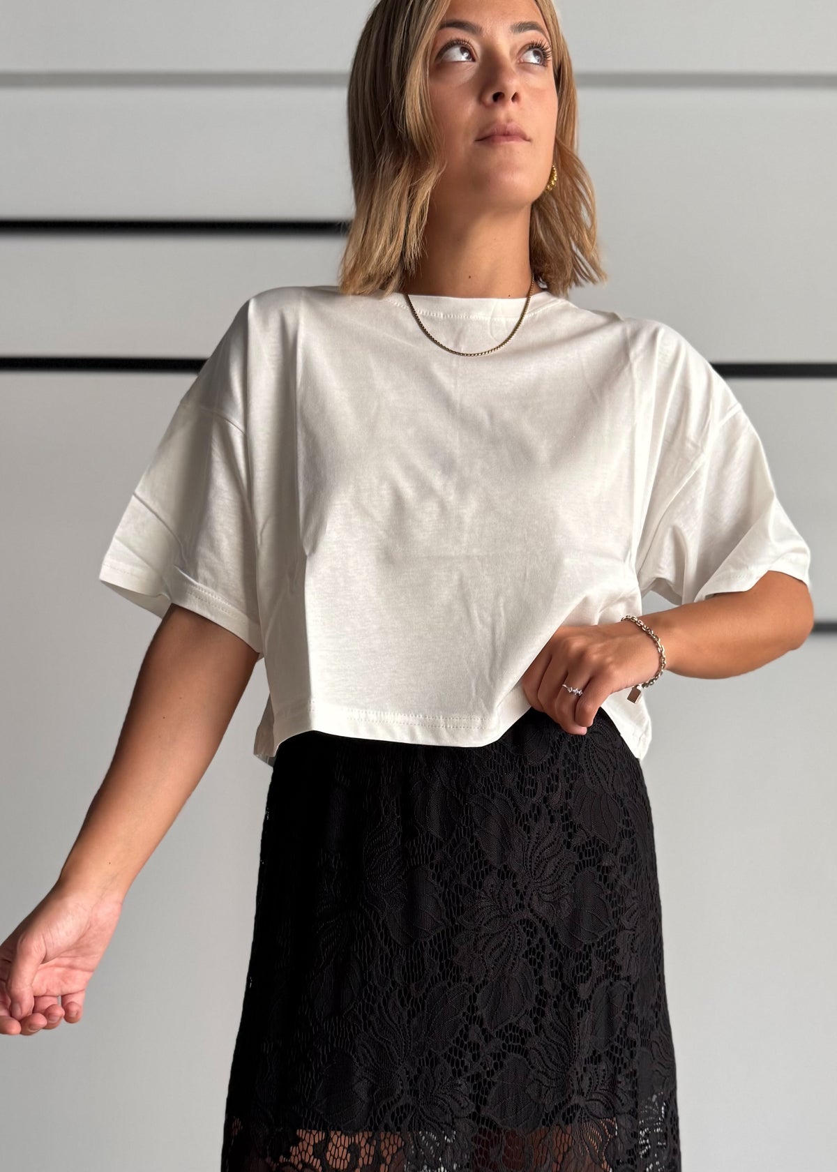 T-shirt cropped bianca
