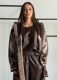 Carica l'immagine nel visualizzatore della galleria, Cardigan jacquard etnico con frange e cintura -KONTATTO
