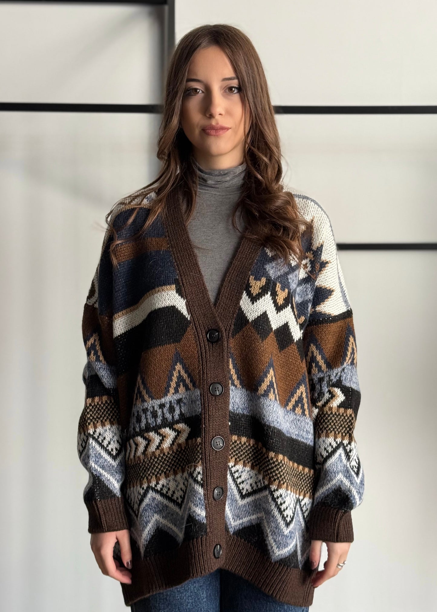 Cardigan ZAHJR jacquard oversize