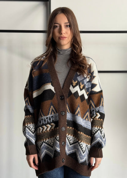 Cardigan ZAHJR jacquard oversize