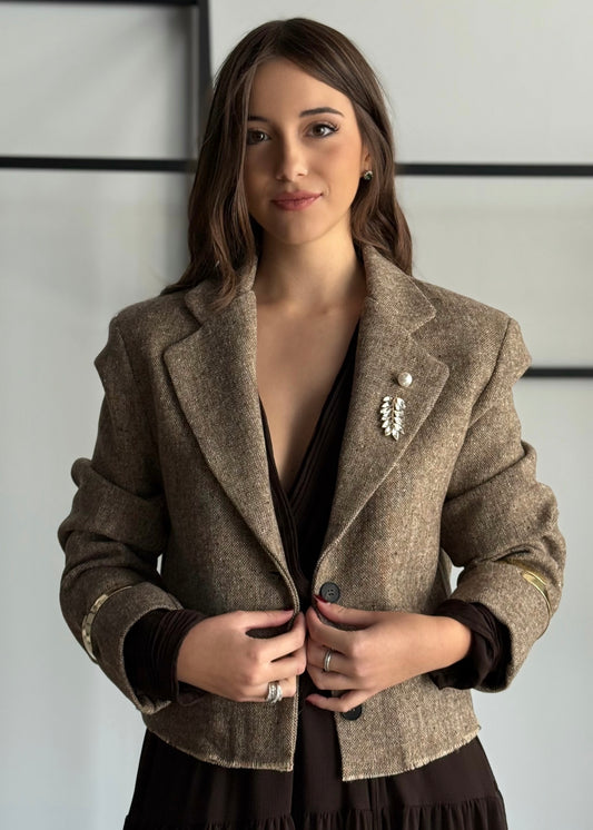 Blazer corto con dettagli gioiello -PHILIALOFT