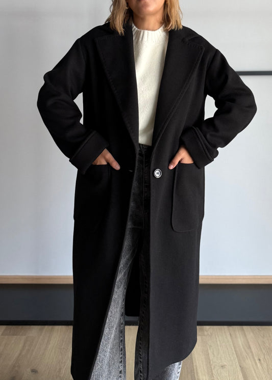 Cappotto lungo monopetto con maxi tasche - ZAHJR