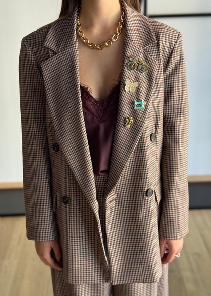 Giacca doppiopetto check -ZAHJR