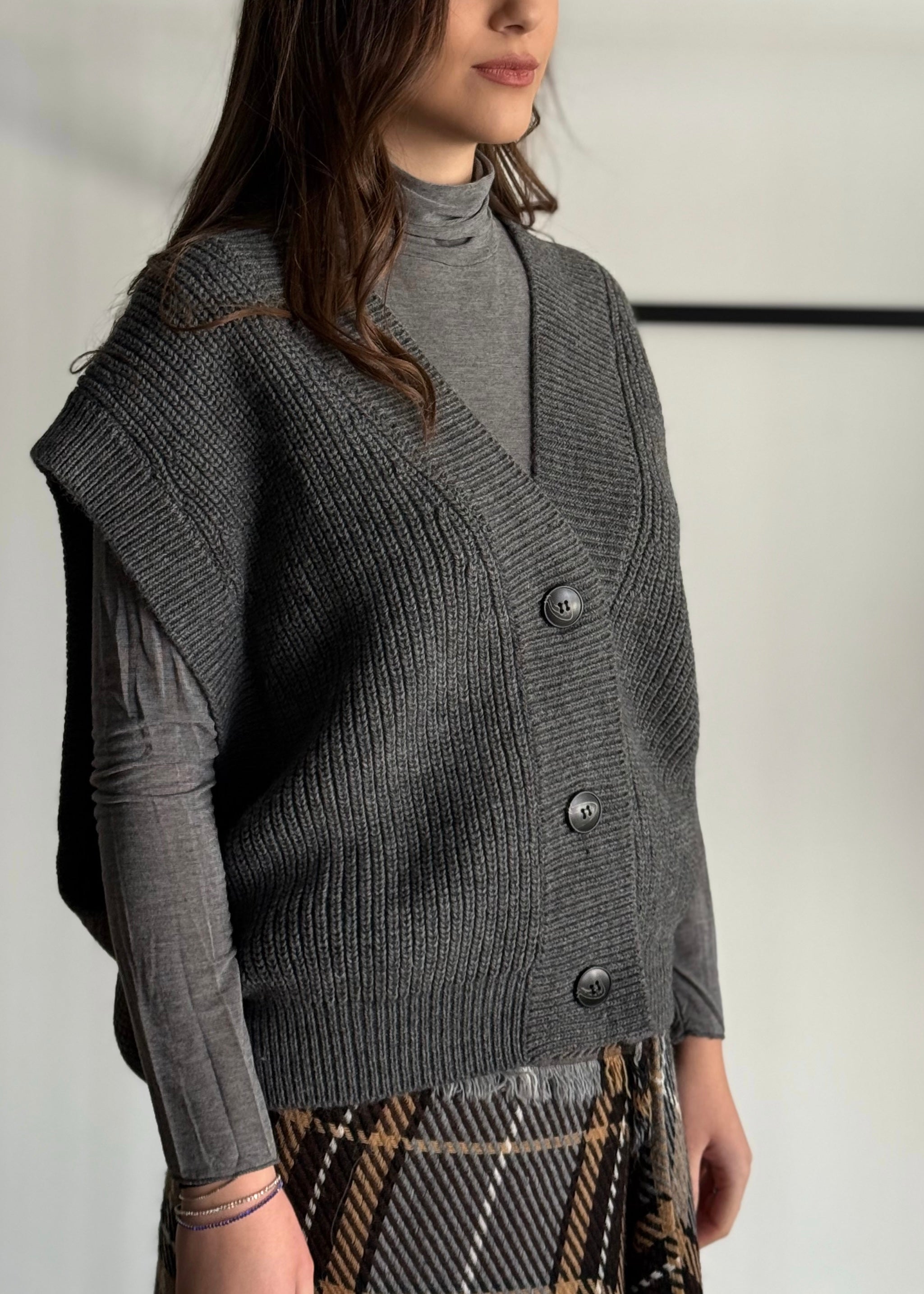 Gilet LUMINA in maglia a costine