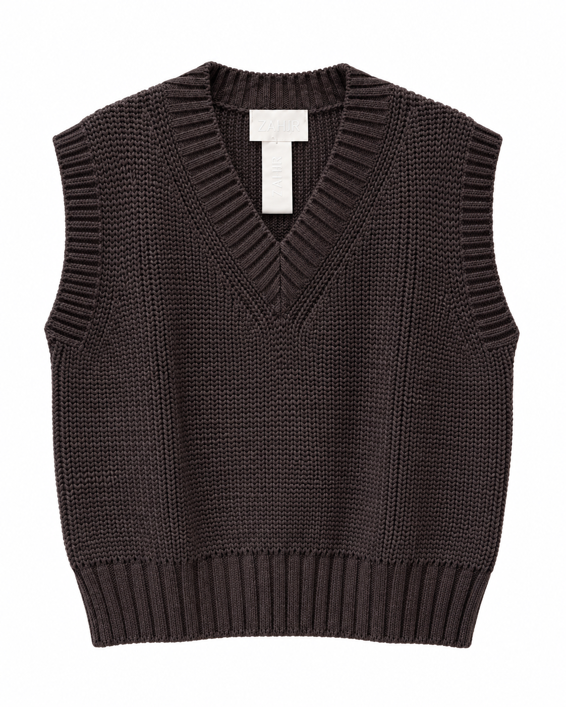 Gilet in maglia moro con scollo V - ZAHJR