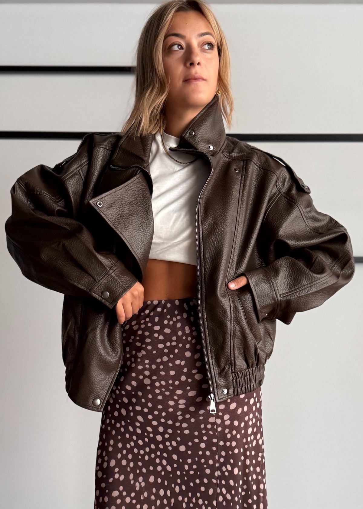 Biker Moro oversize in ecopelle
