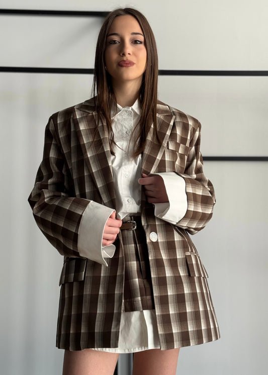 Blazer LUMINA a quadri moro